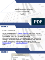 Financial Statement Analysis Income Statement Unit 2.1