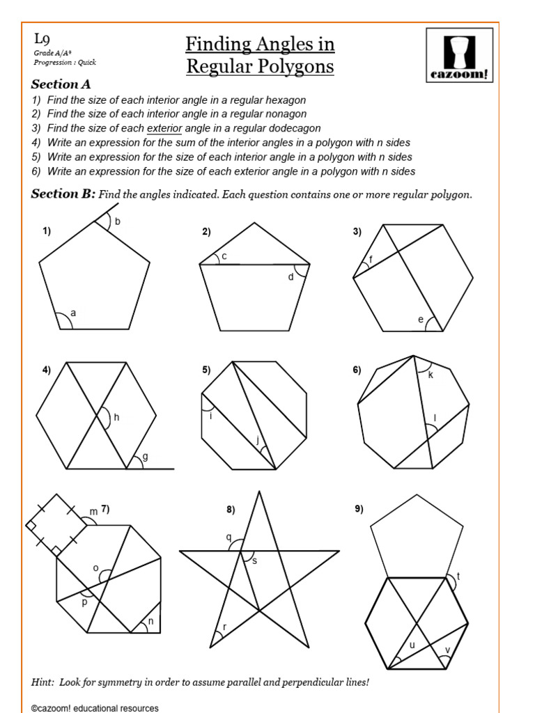 Angles in Regular Polygons | PDF