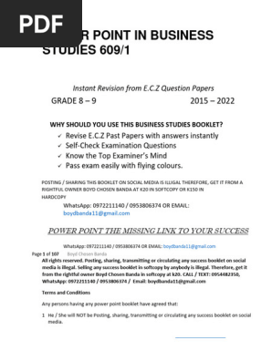BUSINESS STUDIES PAST PAPERS WITH ANSWERS (2015-2023)