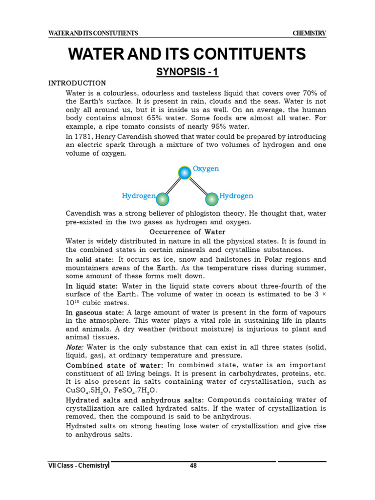 Composition and Importance of Water | PDF | Water | Solubility