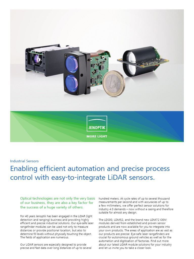 Jenoptik LiDAR Sensor Solutions Overview | PDF | Lidar | Metrology