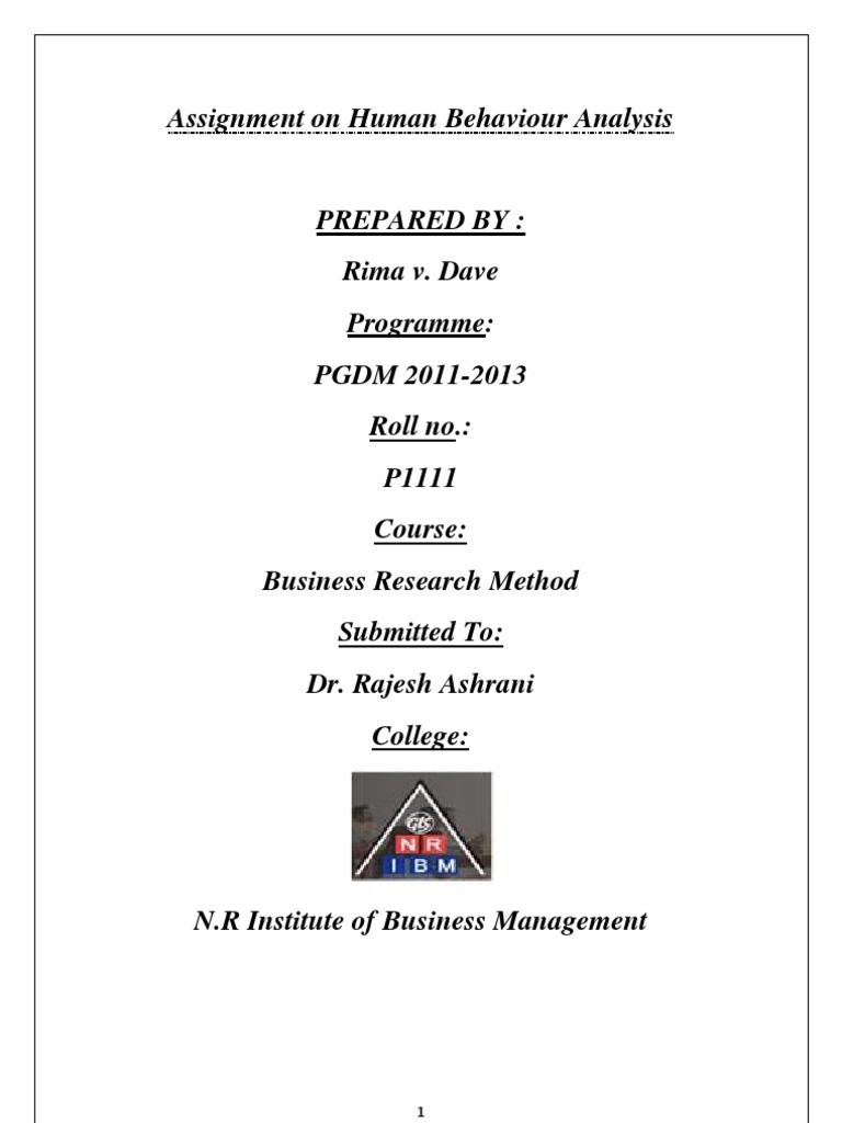Human Behaviour Analysis BRM | PDF | Human Behavior | Software Bug