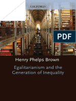 Henry Phelps Brown Egalitarianism and The Generation of Inequality OUP 1988