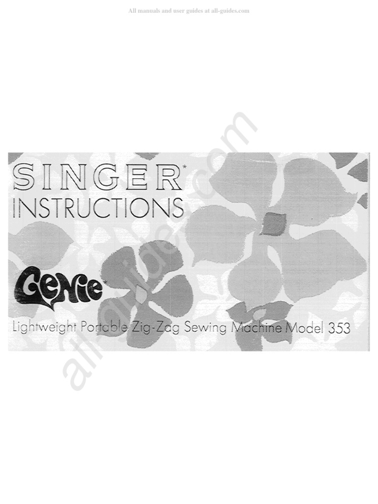 Singer Genie 353 Sewing Machine Instruction Manual | PDF