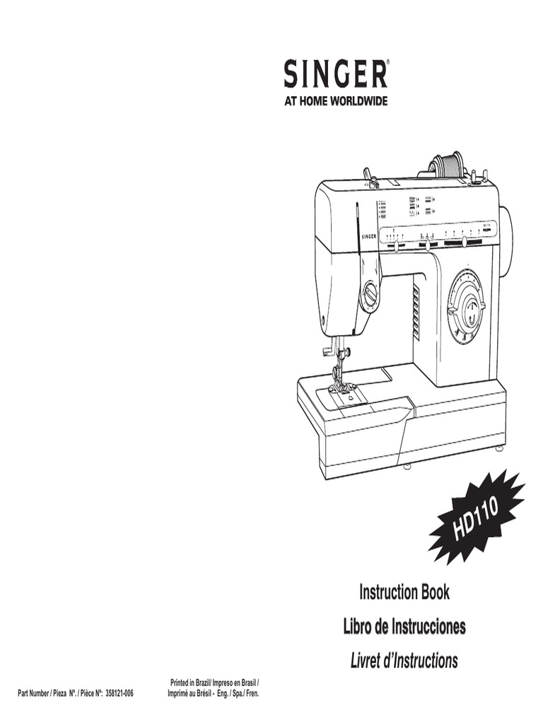 Singer HD110 Sewing Machine Instruction Manual Download Free PDF