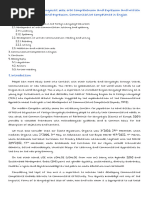 Unit 3. Development of The Four Basic Linguistic Skills: Oral and Written Comprehension and Oral and Written Production. Communicative Competence in English