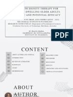 Telehealth Dignity Therapy For Community-Dwelling Older Adults Feasibility and Potential Efficacy