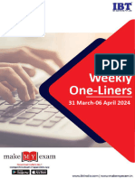 Weeky One Liners 31 march to 06 april 2024