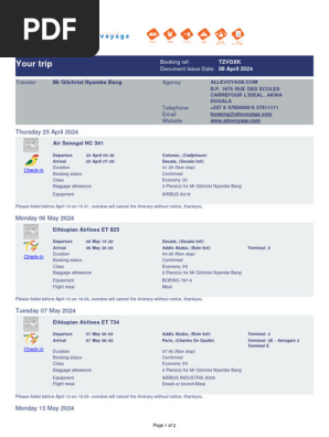 Itinerary