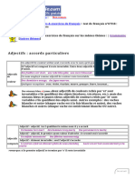 Adjectifs - Accords Particuliers