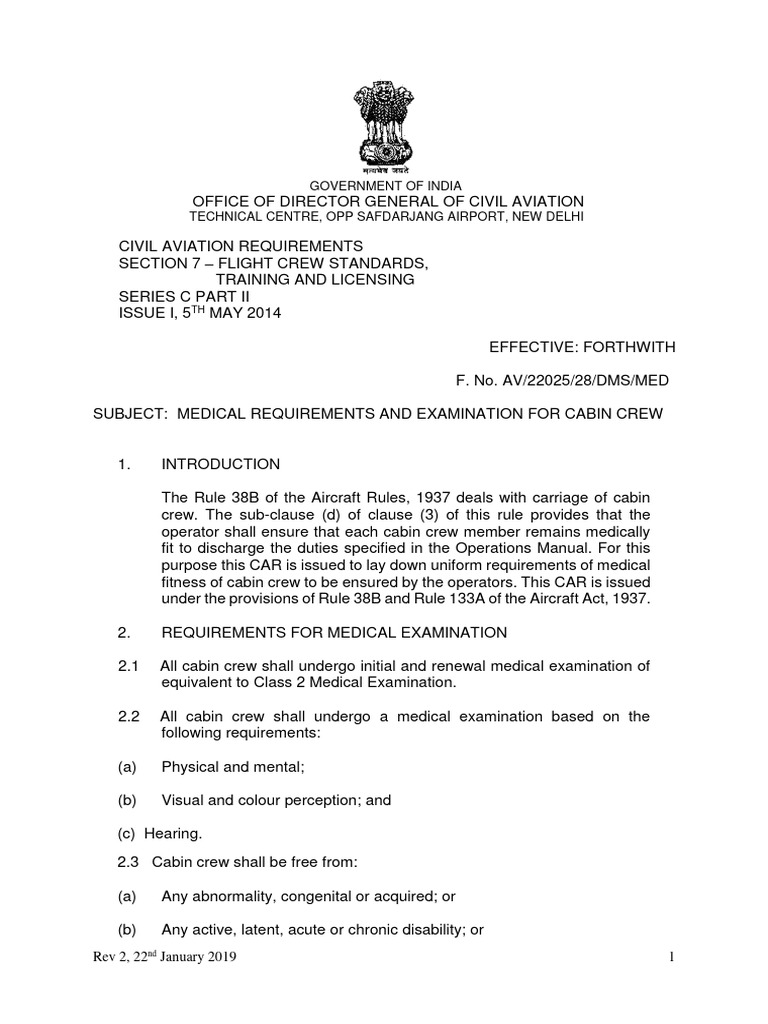 D7C-C2 | PDF | Flight Attendant | Physical Examination