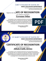 Awardee Students Certificates