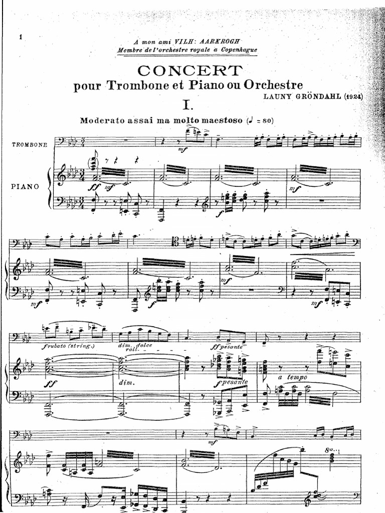 Grøndahl, Launy Trombone Concerto Piano | PDF