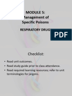 Management of Specific Poisons Respiratory Drugs