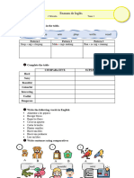 Examen de Ingles, Tema 1, 6º