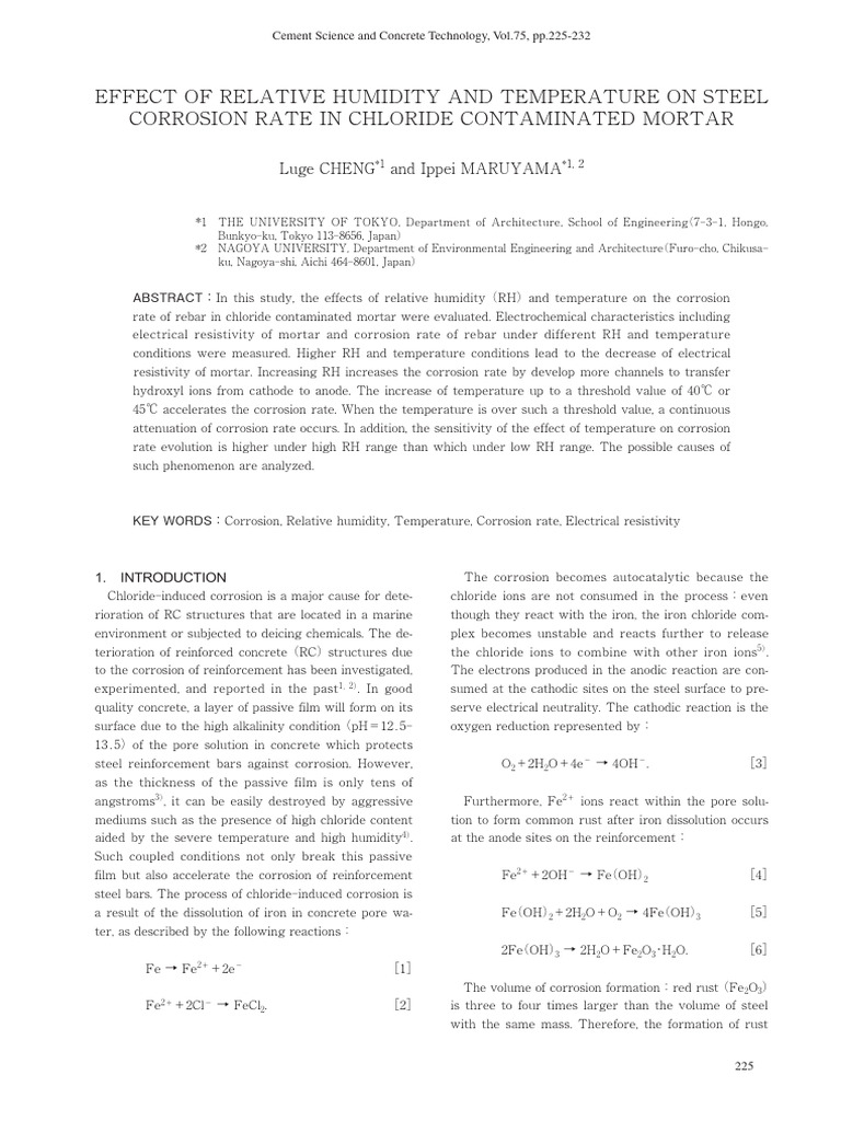 Temperature and Humidity Effects on Corrosion | PDF | Corrosion | Rust