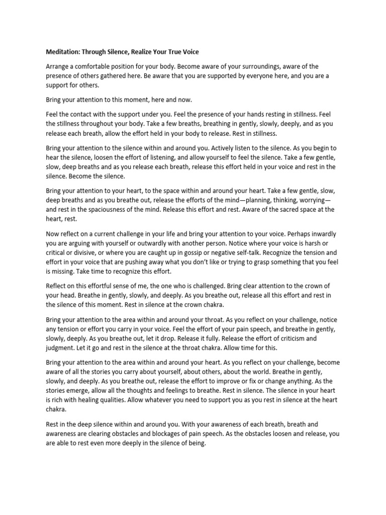 Full Moon Meditation Script | PDF | Silence | Mantra