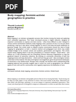 Luckett Bagelman 2023 Body Mapping Feminist Activist Geographies in Practice