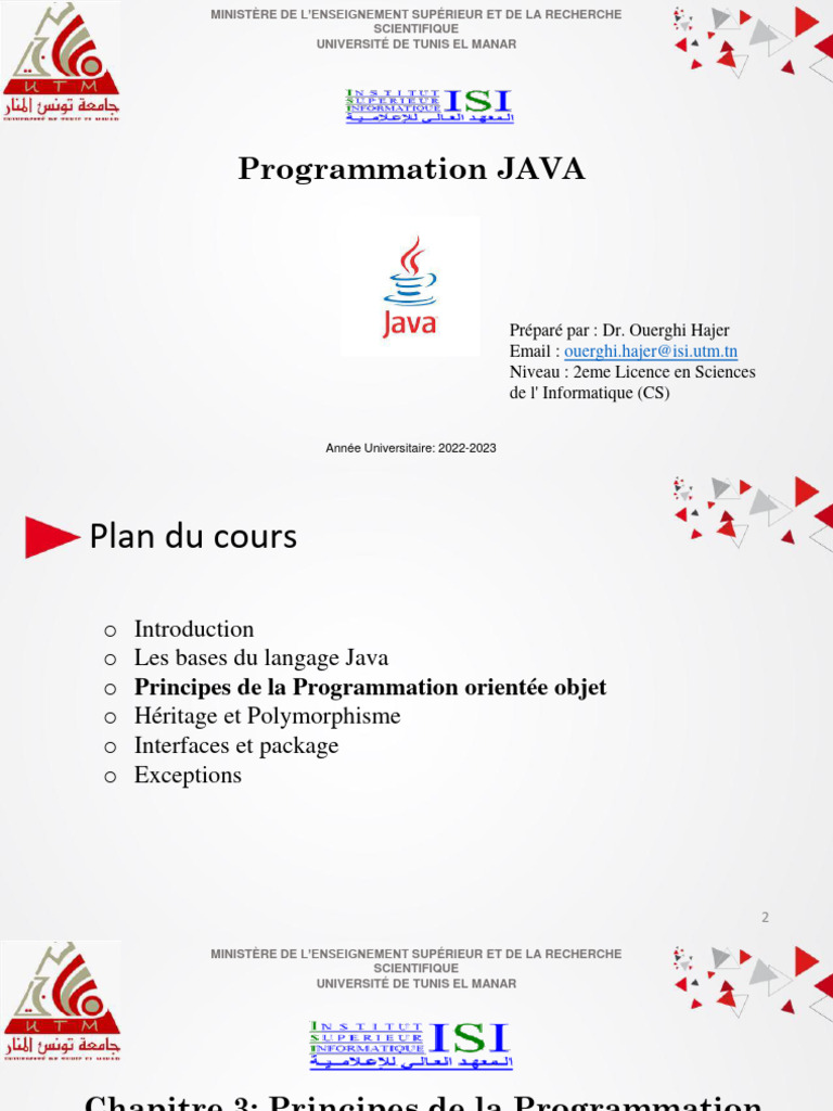 Principes de la POO en Java | PDF | Classe (informatique) | Paradigme ...