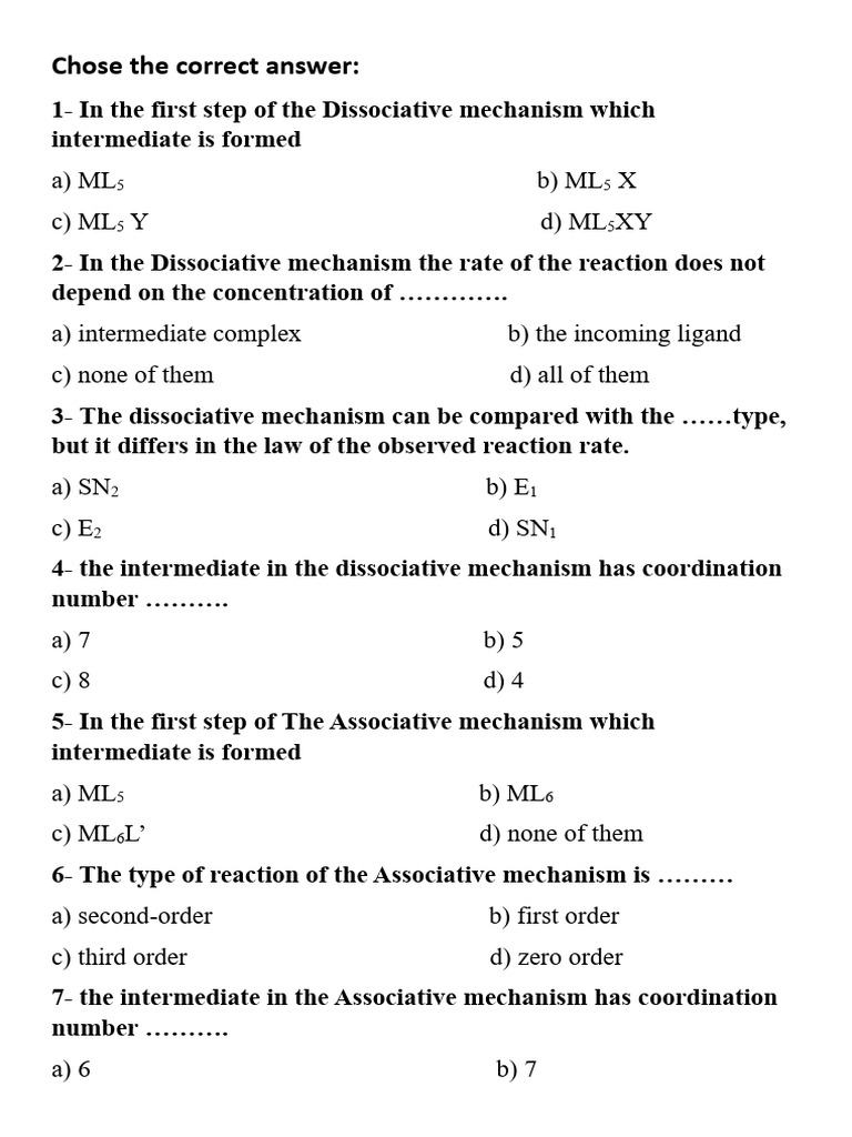 Mechanisms in Inorganic Substitution Reactions | PDF | Coordination ...