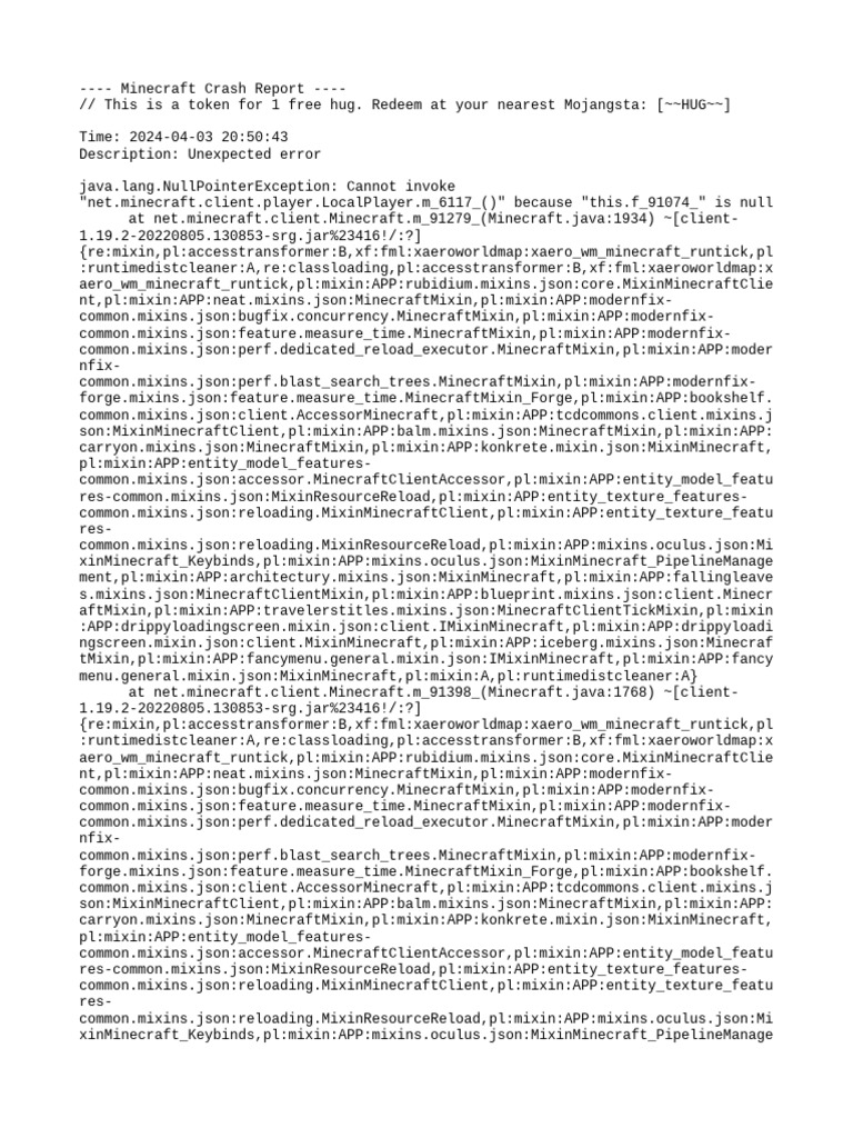 Crash 2024 04 03 - 20.50.43 Client | PDF | Central Processing Unit ...