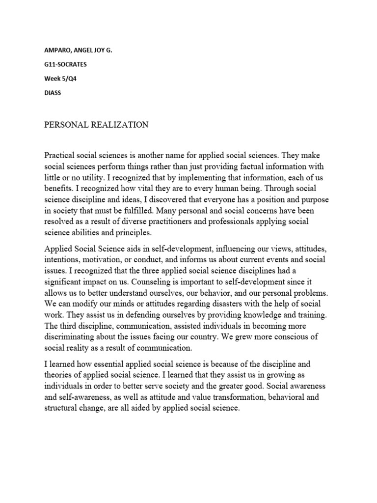 Personal Realization Pdf