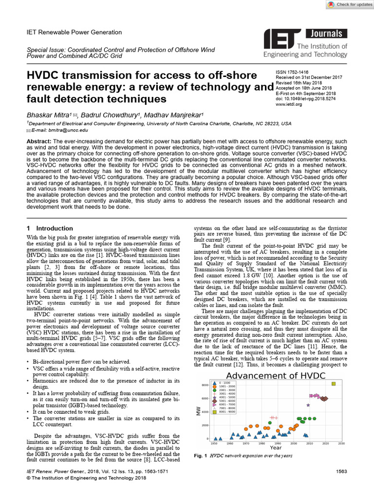 IET Renewable Power Gen 2018 Mitra HVDC Transmission For Access