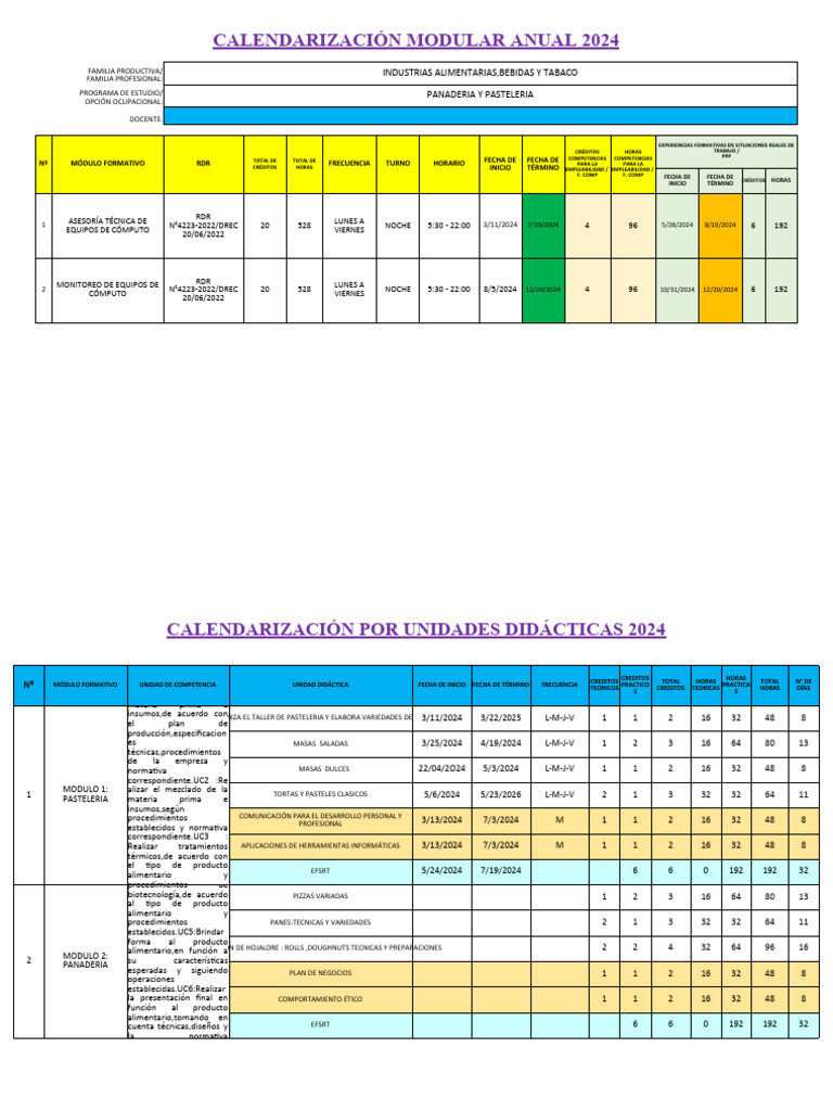 Calendarizacion detallado mdn 2024 pdf