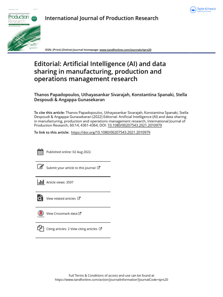 AI and Data Sharing in Manufacturing | PDF | Artificial Intelligence ...