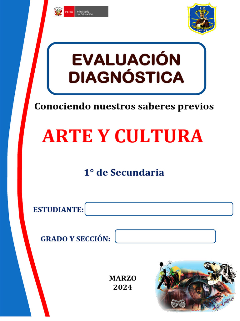 Evaluación Diagnóstica Arte y Cultura 2024 | PDF | Dibujo | Evaluación