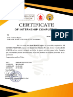 Data Science Internship Certificate