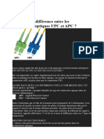 Différence Entre Les Connecteurs Optiques UPC Et APC