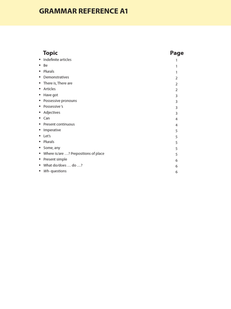 Grammar Reference A1 | PDF | Semantic Units | Syntax