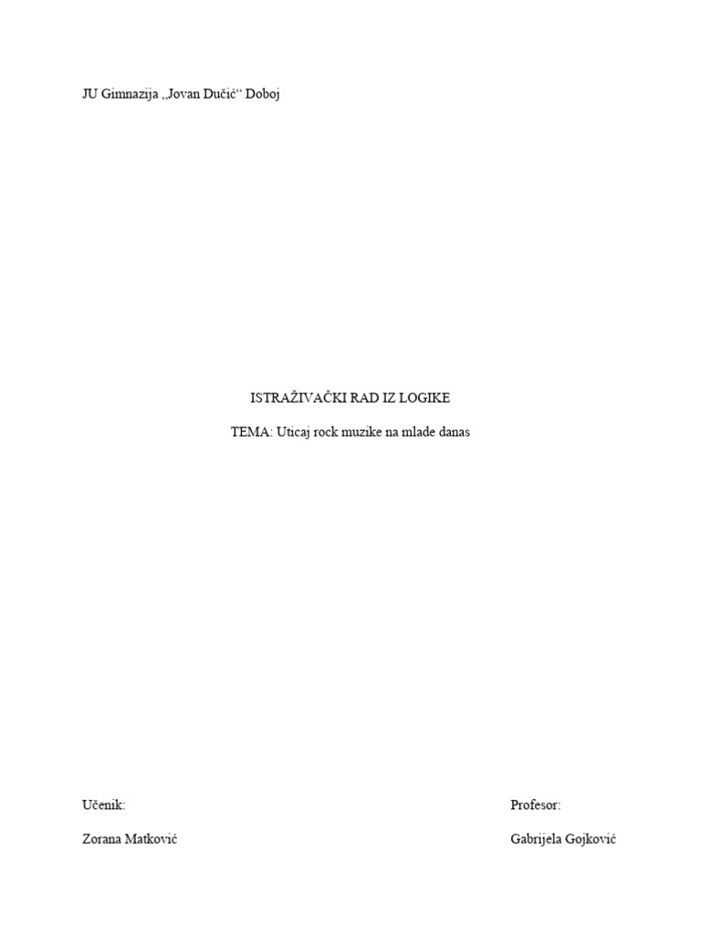 Istraživački Rad | PDF
