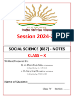 Notes X Social Science2024 25 KVS