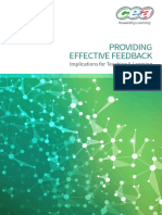 Providing Effective Feedback - Implications For Teaching and Learning