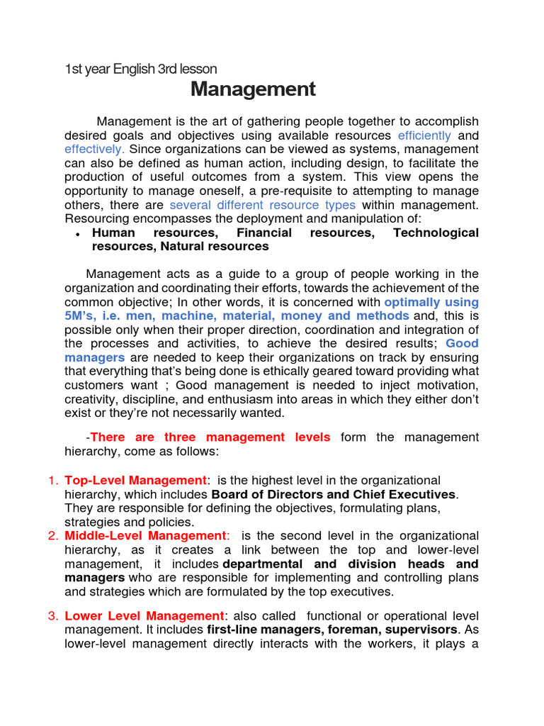 3 Management | PDF | Goal | Economies