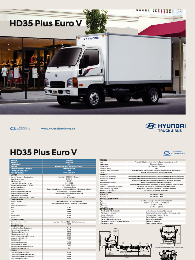 Spécifications du Hyundai HD35 | PDF
