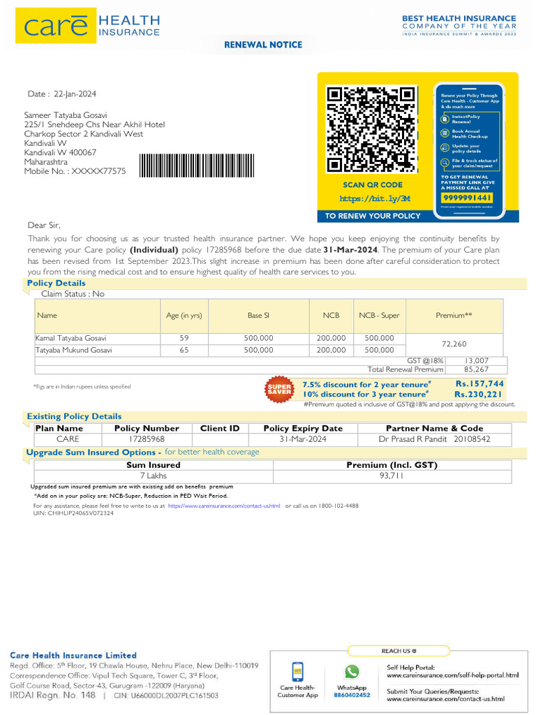 Policy REN17285968 | PDF | Insurance | Business