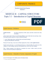 Topic 3.1 - Capital Structure Introductory Session For Students