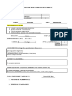 Formato de Requerimiento de Personal - Gestion