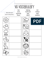 Spring Vocabulary Fill in Worksheet