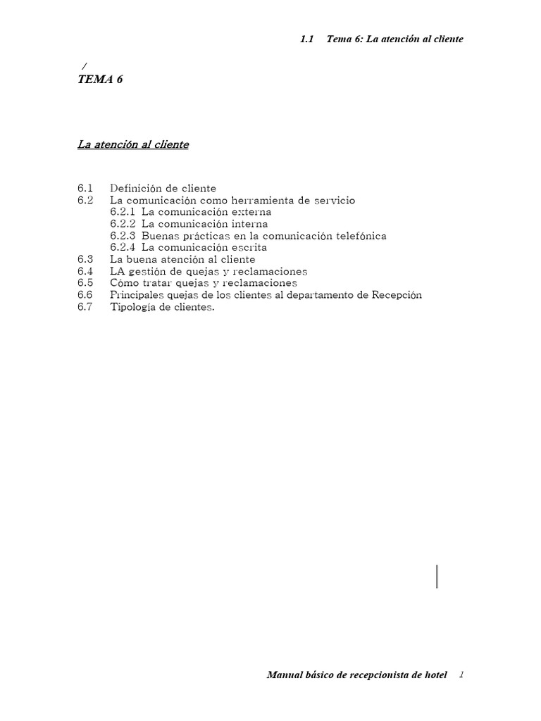 Atención al Cliente en Hoteles | PDF | Hotel | Servicio al Cliente