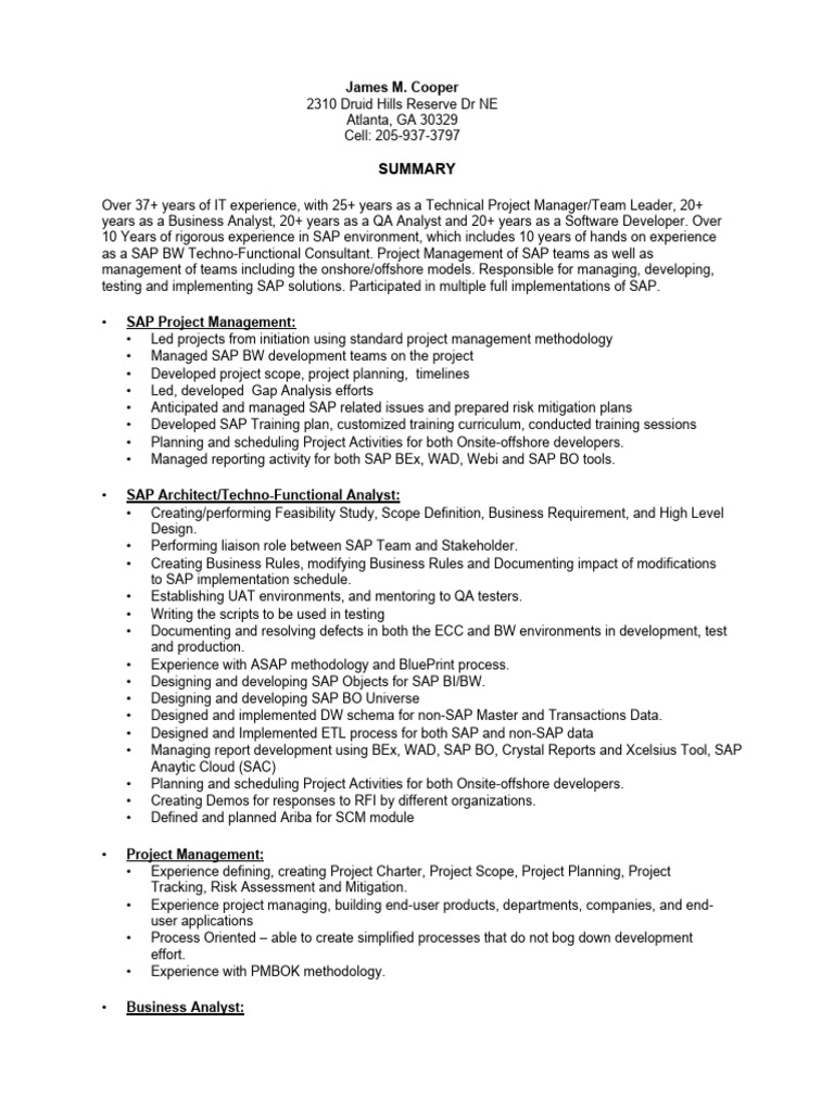 James cooper resume pdf software testing ibm db2