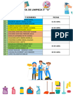 Rol de Limpieza y Desinfección Del Aula