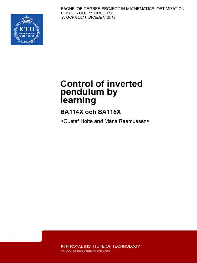 Control of Inverted Pendulum by Learning | PDF