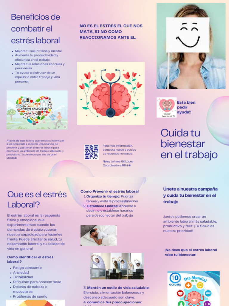 Folleto de prevención de estrés laboral | PDF | Estrés (biología ...
