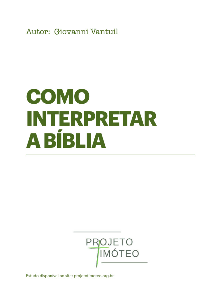 Como Interpretar A Biblia Corretamente