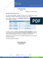 Comunicado Calendario Escolar 2024