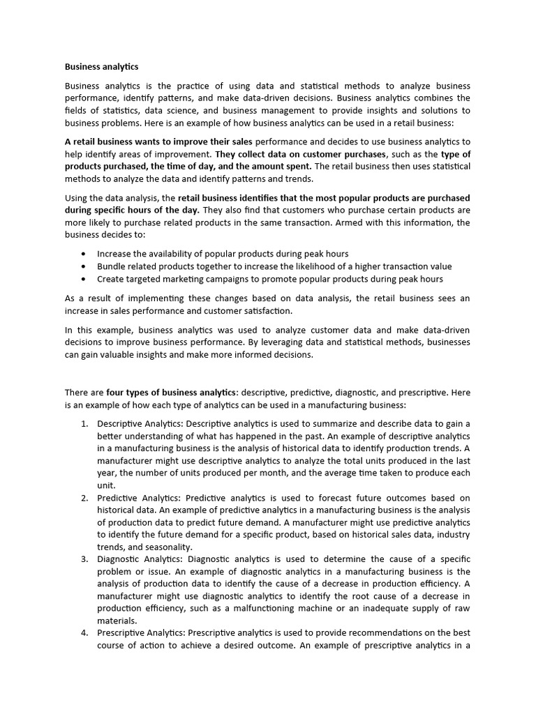 Understanding Business Analytics Types | PDF | Analytics | Data Analysis